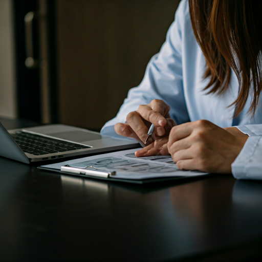 medical experts discussing EEG results in a modern consultation room, computer screen with subtle brainwave chart visible, collaborative professional atmosphere, premium clinic interior, soft natural light, calm and trustworthy mood, photorealistic